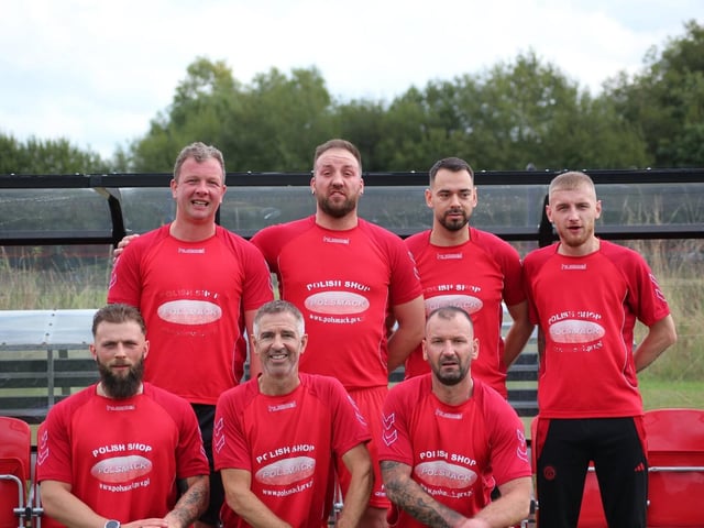 A team from the Polish Shop which took part in the Lurgan Against Racism 5-a-side tournament and fun day at Knockramer Park.
