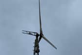 Tail snaps off windmill at Kinnego Marina, Lough Neagh near Lurgan, Co Armagh. Photo courtesy of Lough Neagh Sailing Club