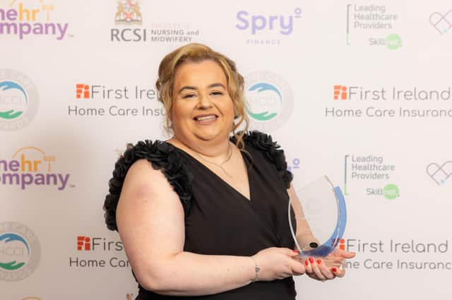 Connected Health carer Louise Bell has been honoured by her sector after transforming her career following a near-death Covid-19 battle that left her fighting for her life in an intensive care unit. Credit Naoise Culhane