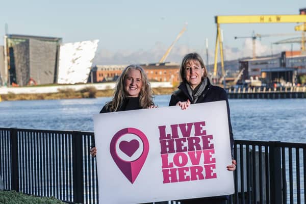 L-R Lynda Surgenor, LHLH Manager, Jenni Barkley, Communications and CR Manager at Belfast Harbour.  Photo: Press Eye