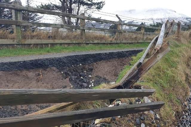 Causeway Coast and Glens Borough Council accepted plans to make repairs at Waterfoot Beach, which suffered damage by Storm Ciaran last November. Credit Causeway Coast and Glens