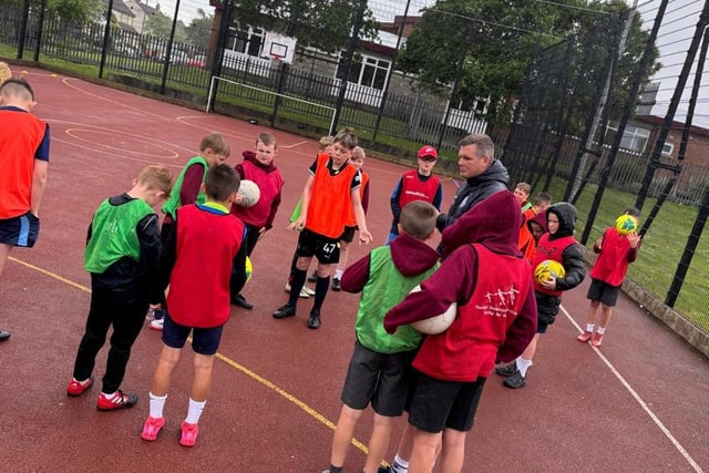 Management staff from Coleraine FC were delighted to spend several hours at Millburn Primary School
