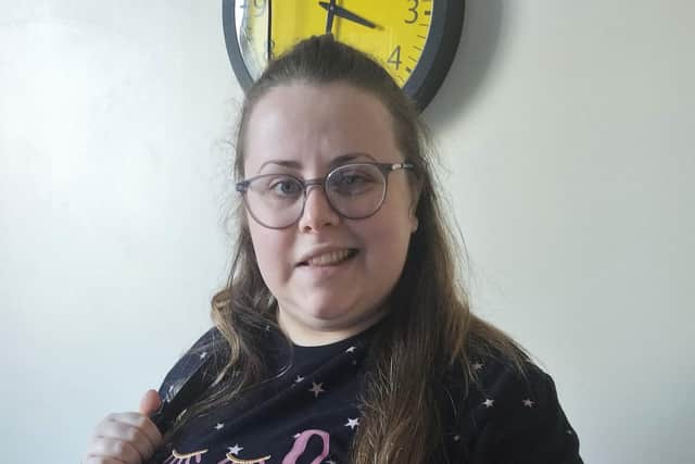 Keeley pictured soon after her stroke.