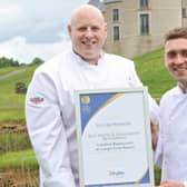 Executive chef Stephen Holland and executive sous chef Adam Milliken celebrate the award