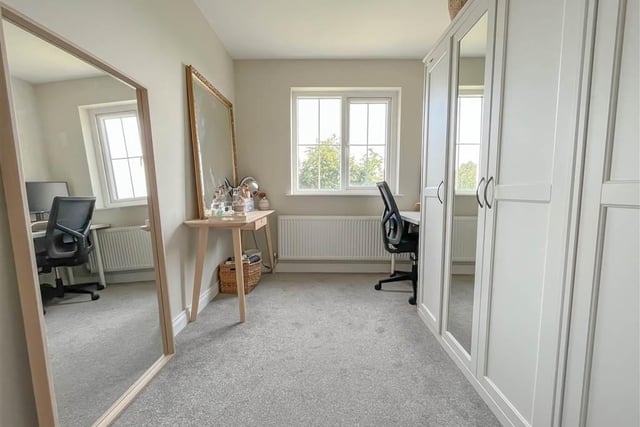 Bedroom used as home office.