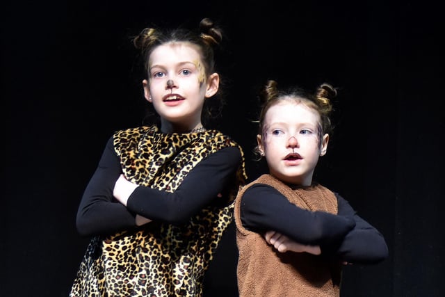 Oonagh and Aoibheann perform their scene from The Lion King in the Musical Theatre section of Portadown Speech Festival. PT09-200.