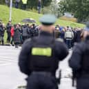 Police pictured on the Garvaghy Road in Portadown. Picture: PressEye
