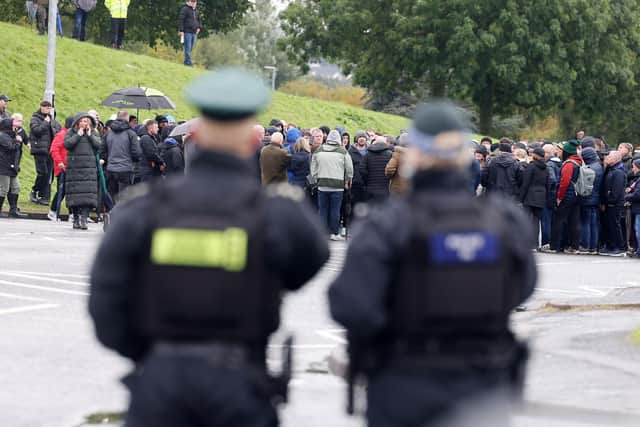 Police pictured on the Garvaghy Road in Portadown. Picture: PressEye