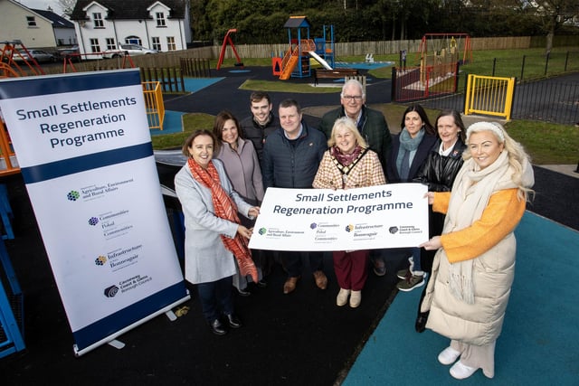 Councillor Cara McShane; Julienne Elliott, Town and Village Manager; Jake Mailey Capital Works officer; Ian McQuitty, Department for Communities, Deputy Mayor, Councillor Margaret- Anne McKillop, Councillor Bill Kennedy; Grace Boyd (Garden Escapes); Rhonda Williamson, Department for Communities and Councillor Maighréad Watson.