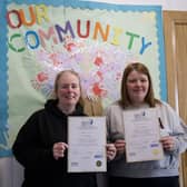 Kim Dunne and Nichola Jenkins who completed the training at Muckamore Parish Development Association.