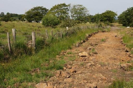 Dunnyvadden, Antrim - damage to the site caused by digger and land/soil moving for new lane/roadway