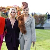 Pictured on day two of the Ladbrokes Festival of Racing at Down Royal Racecourse are Cherith Hughes, Alex Hamilton-Plant and Rebecca McCausland.