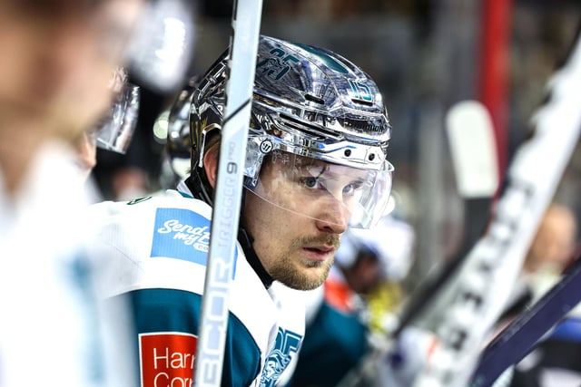 Belfast Giants’ Bobo Carpenter during Sunday night's Elite Ice Hockey League game against the Nottingham Panthers at the Motorpoint Arena, Nottingham. Photo by William Cherry/Presseye