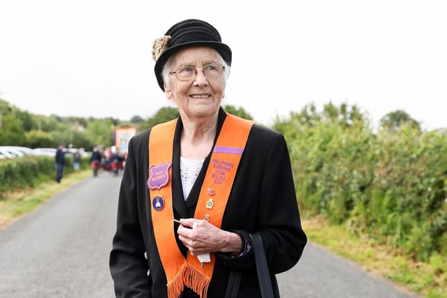 83-year-old Nan Leslie from Ballintra, Co. Donegal and of Hilltown Guiding Star WLOL 228 pictured at the parade.