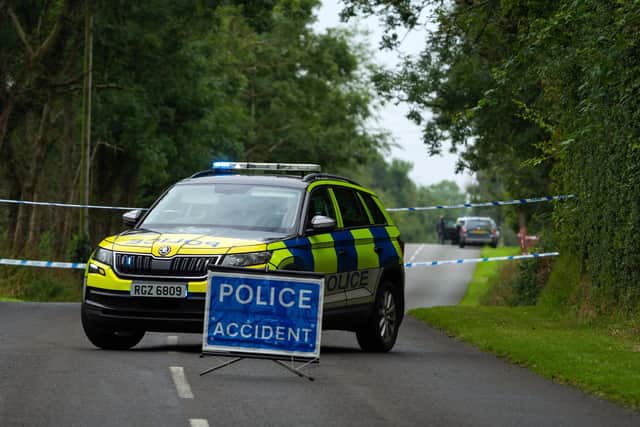 Police at the scene of a shooting incident within the Drummeer Road area of Maguiresbridge. Picture: Pacemaker