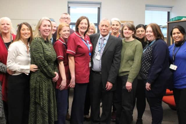 Dr El-Agnaf with his colleagues at the Ulster Hospital. Pic credit: SEHSCT