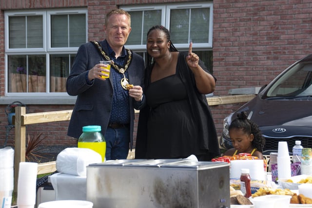 Lord Mayor of Armagh, Banbridge and Craigavon Cllr Paul Greenfield raises a glass to those who organised the  multi-cultural street party  in Portadown at the weekend.