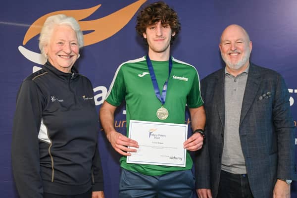 Lucian Baban from Lisburn was presented with his award by Lady Mary Peters and Alchemy Technologies CEO, John Harkin.