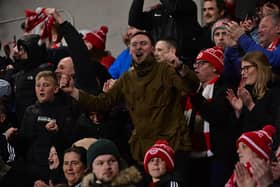 Larne fans were in full voice during the game at Solitude. Pic Colm Lenaghan/Pacemaker.