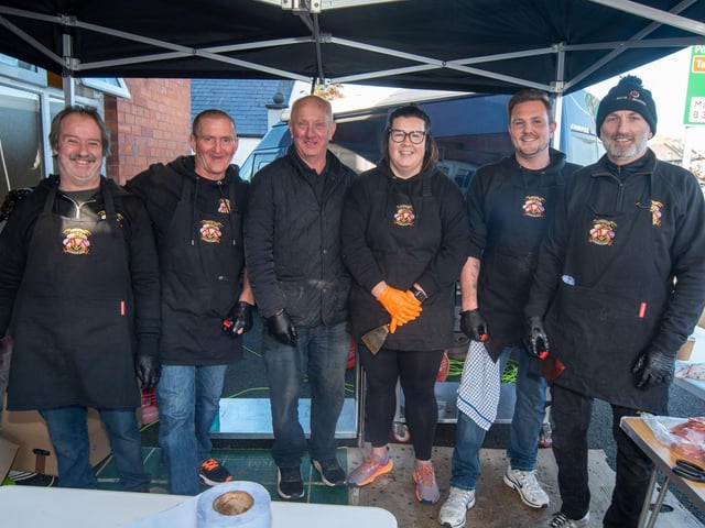 Working hard behind the scenes to keep everyone fed at the Mavemacullen Accordion Band big breakfast.