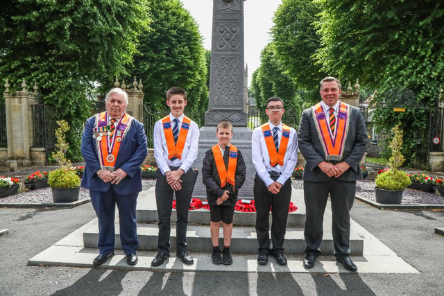 Royal Hillsborough RBL, Royal Hillsborough LOL District No19 and JLOL55 laid wreaths at the War Memorial in Hillsborough to commemorate the Battle of the Somme. Pic credit: Norman Briggs, rnbphotographyni