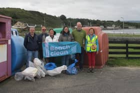 Beach clean up volunteers at Brown's Bay, Islandmagee.
