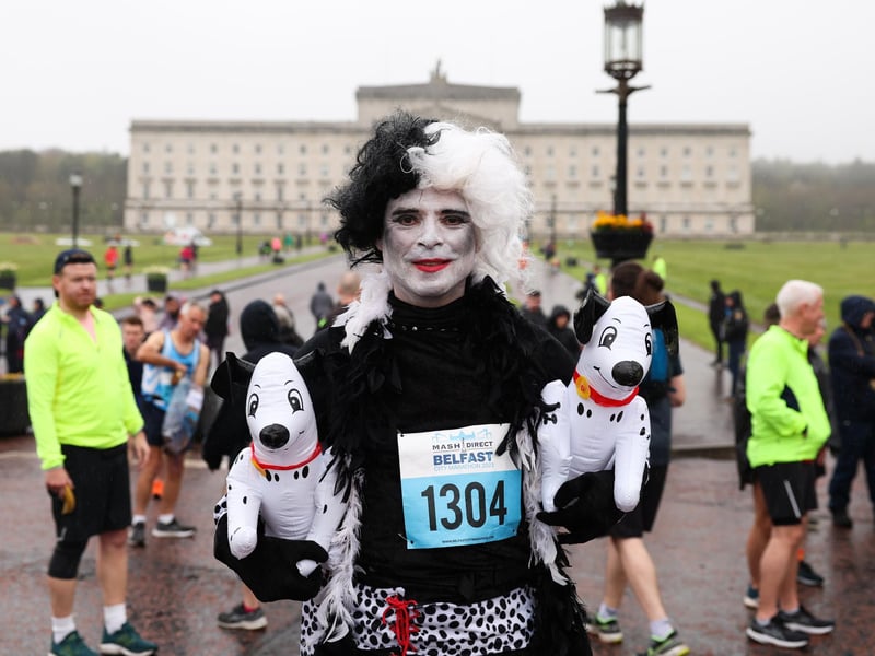 Aaron Johnston in full costume for the Belfast City Marathon.
