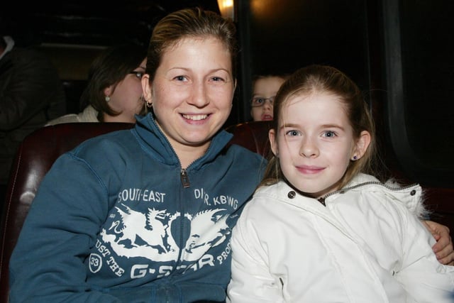Shannon McGilligan and Adelle O'Neill, in Garvagh for the town's Christmas lights switch on in 2007