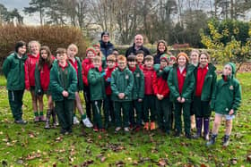 P7 pupils of Friends Prep join Jamie Kinnin, James Rodgers and Sharon McMaster to put down roots for National Tree Week. Pic credit:  Natural World Products