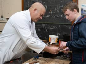 NRC Plumbing lecturer James McKeefry with Cross & Passion pupil Kieran McToal