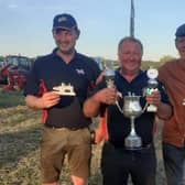 Congratulations to William Gill from Co. Down ploughing in the Mounted Lift Class,  Seamus Crossan from Co. Armagh ploughing in the Trailer Class and William McCracken from Co. Armagh ploughing in the Classic Conventional Class. Pic credit: Northern Ireland Vintage Ploughing Association