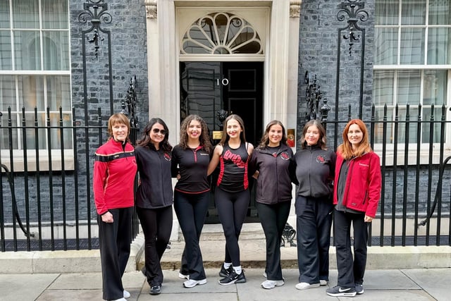 The dancers and staff of Innova who were guests of the Prime Minister Sir Keir Starmer at Downing Street's first St Patrick's Day reception.