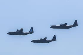 Lisburn photographer Norman Briggs, rnbphotographyni, captured the RAF Hercules planes during their flypast over the city