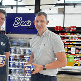 Ben Boyd, Owner of Ben’s Ice Cream with Andrew Scott, Store Manager of JC Stewart | Supplied