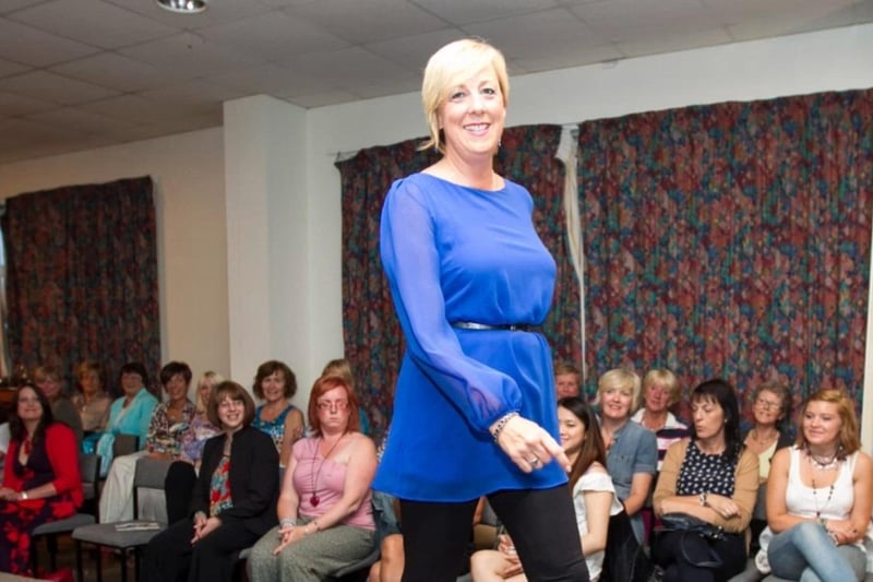 Hazel on the catwalk at Whitehead Golf Club in 2012.