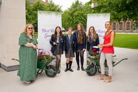 Gardening trowels at the ready! Mayor of Antrim and Newtownabbey, Councillor Leah Kirkpatrick, and Deputy Mayor, Councillor Julie Gilmour, joined pupils from Parkhall Integrated College to officially launch this year’s Best Kept Garden Competition.