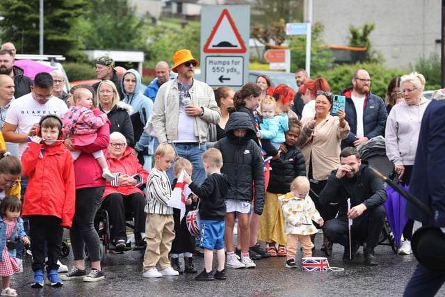Crowds gather in Ballymena for the annual Twelth parade.