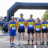 L-R – Tony McAteer, Ally McKenzie, Mark Copeland, Aine Fegan, Paddy Havern, Mark McNulty and Noel Moan.