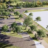 The central element of the proposal is a new public event space, designed to provide a focus for the wider St Patrick’s development and a shared place for community activity.  Image: Mid and East Antrim Borough Council