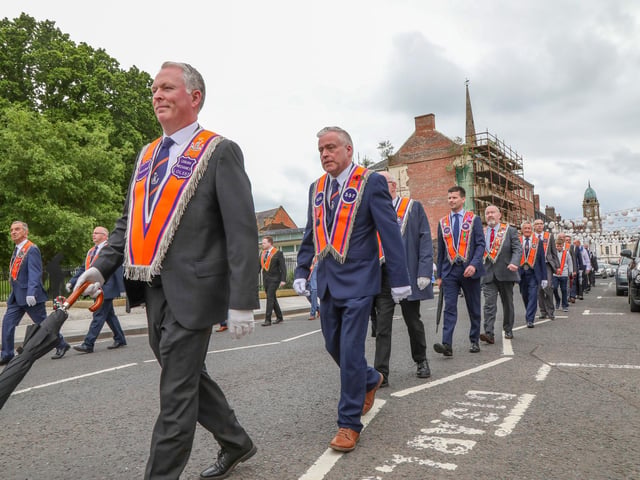 Pride of Ballymacash Flute Band led Lisburn District No 6 on Empire Sunday