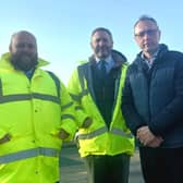 Colin Woods - Deputy Secretary Transport and Road Asset Management Daniel Healy - DfI Roads Western Division - Divisional Manager Keith Buchanan MLA – Mid Ulster Cllr Eva Cahoon – Cookstown DEA | Supplied