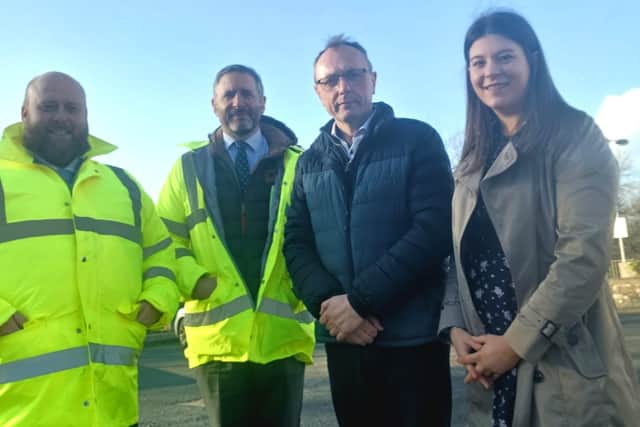 Colin Woods - Deputy Secretary Transport and Road Asset Management Daniel Healy - DfI Roads Western Division - Divisional Manager Keith Buchanan MLA – Mid Ulster Cllr Eva Cahoon – Cookstown DEA | Supplied
