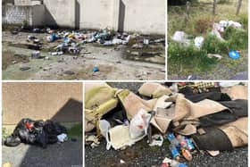 Photographs showing some of the fly-tipping incidents which have been successfully investigated by staff from ABC Council’s Environmental Health team. Picture: ABC Borough Council.
