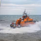 The volunteer crew launched the all-weather lifeboat, Dr John McSparran. Photo submitted by the RNLI