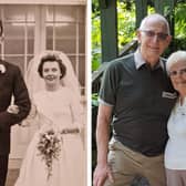 George and Evelyn Allison on their wedding day in 1963 and (right) in more recent years.  Photos: Allison family