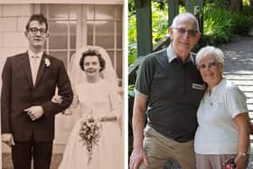 George and Evelyn Allison on their wedding day in 1963 and (right) in more recent years.  Photos: Allison family