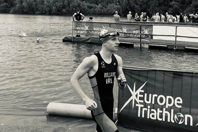 Jude Williams in action last year on the Europe Triathlon circuit. CREDIT ROTARY