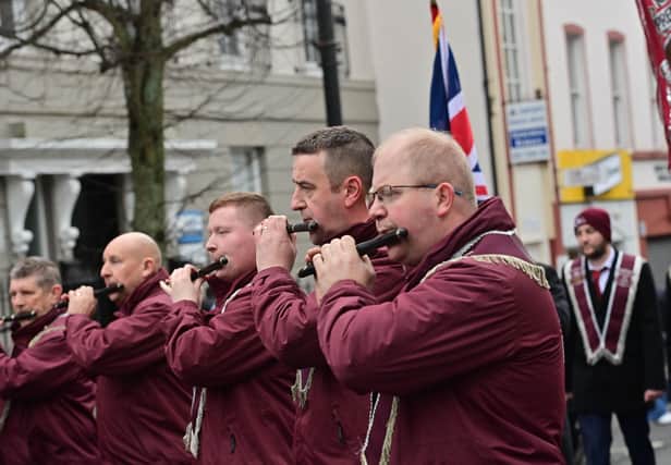Some of the band members who took part in Saturday's Apprentice Boys of Derry Lundy's Day parade.