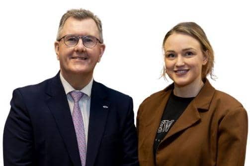 New East Antrim DUP MLA Cheryl Brownlee alongside party leader, Sir Jeffrey Donaldson MP. (Pic: DUP).