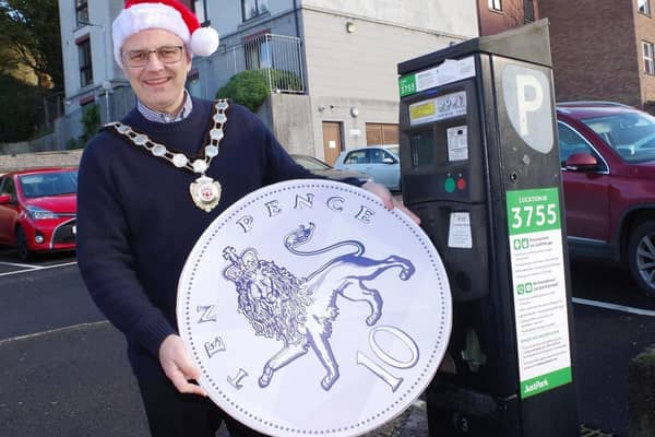 hair of the Council, Councillor Dominic Molloy, said the promotion will benefit both shoppers and town centre traders at one of the busiest times of the year. Credit: MUDC